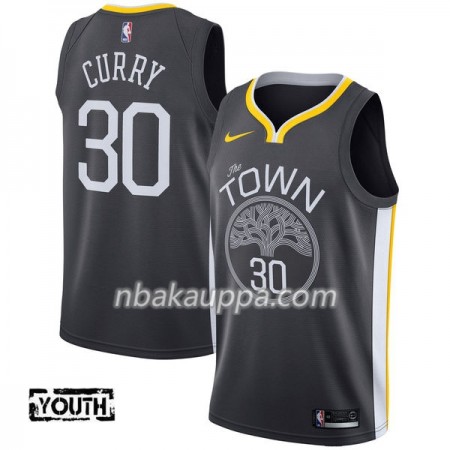 Golden State Warriors Stephen Curry 30 Nike 2017-18 Musta Pelipaidat Swingman - Lasten